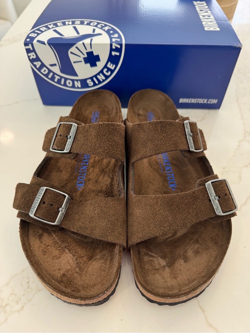 Birkenstock - Arizona Soft - Carafe Suede Leather MENS